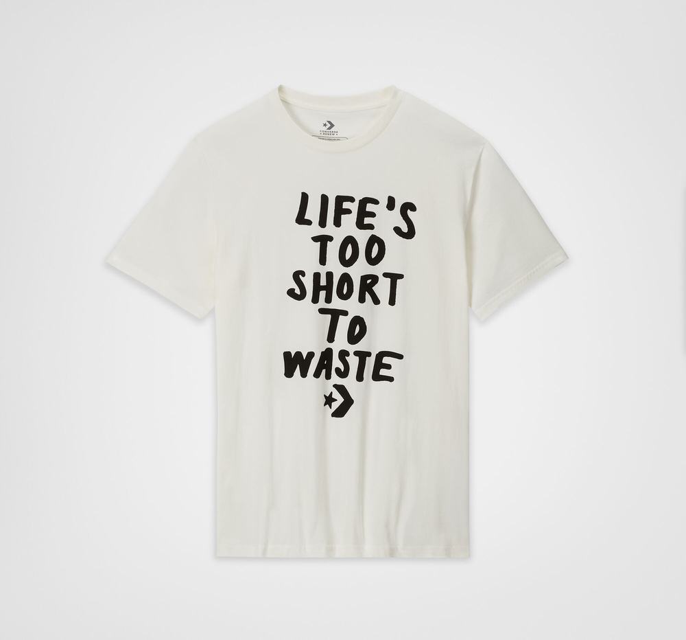 Camiseta Converse Life's Short Stack Homem Branco 841709RJD